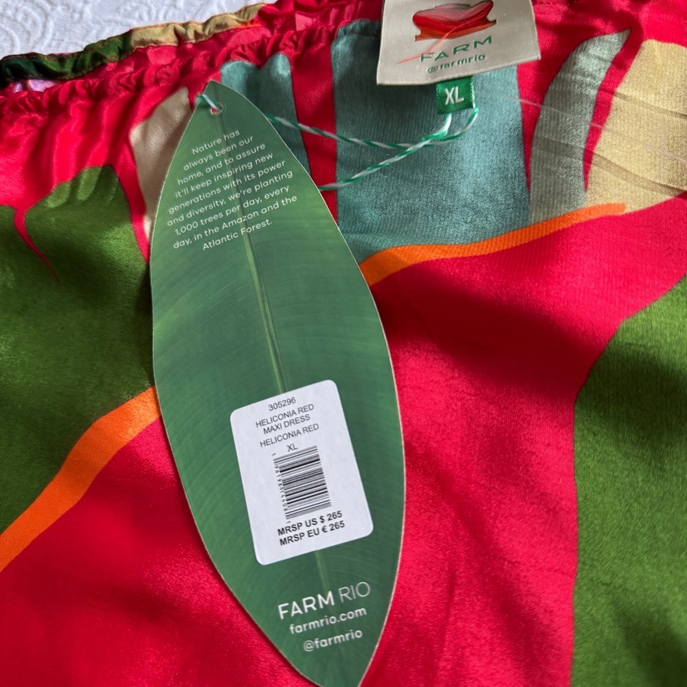 🥭Farm Rio Red Heliconia Maxi Dress - Picture 8 of 12